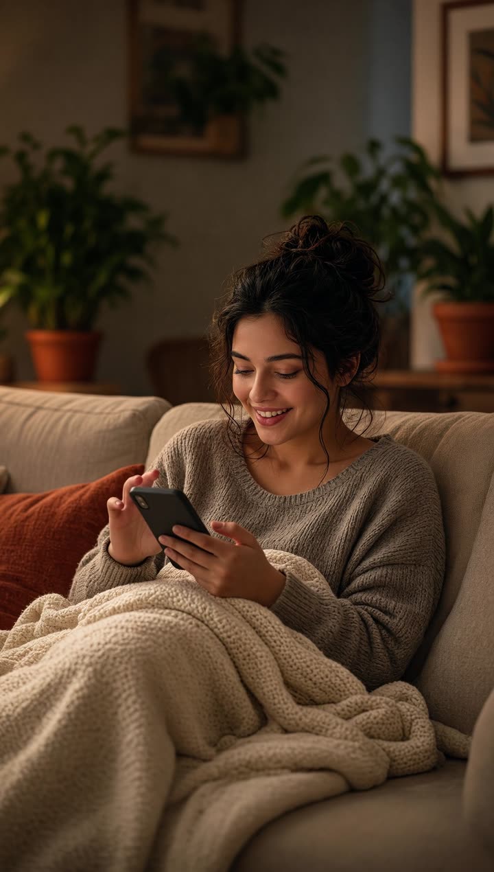Une cliente commande un repas depuis son téléphone